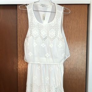 Madewell White Embroidered Sleeveless Dress
